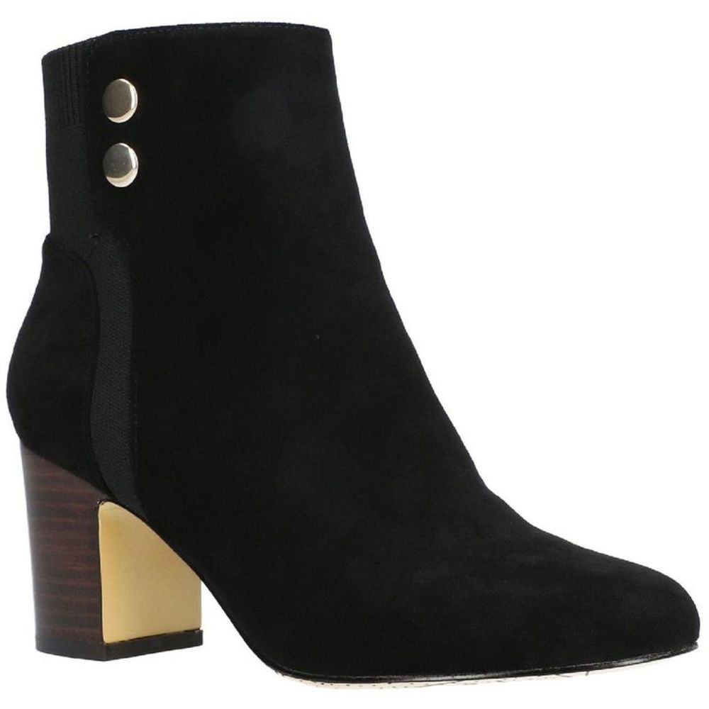 Bella Vita Womens Jive Black Faux Suede Side Zippe Ankle Boots Boots NWT